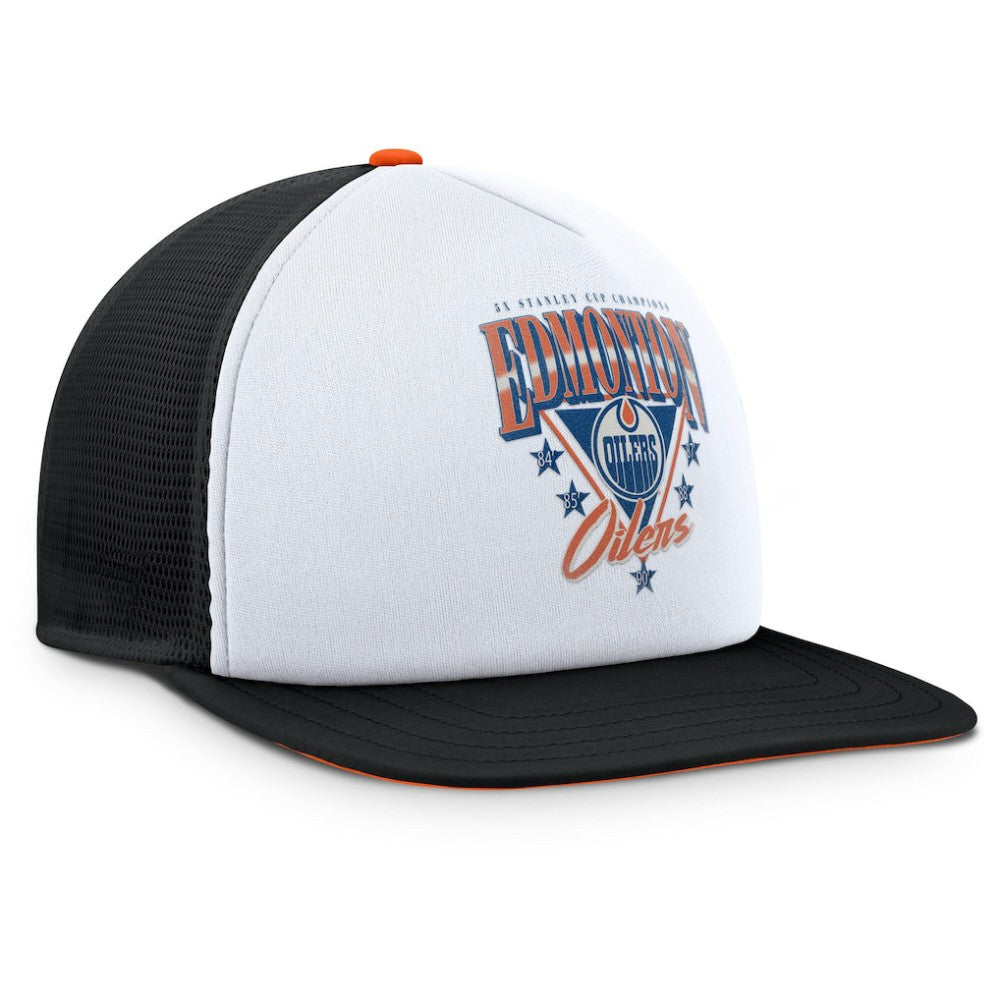 Edmonton Oilers - Fanatics Decades Collection Foam Front Snapback Hat White/Black
