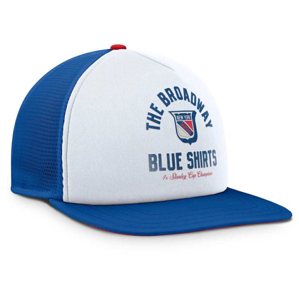 New York Rangers Fanatics Decades Collection Foam Front Snapback Hat White/Royal