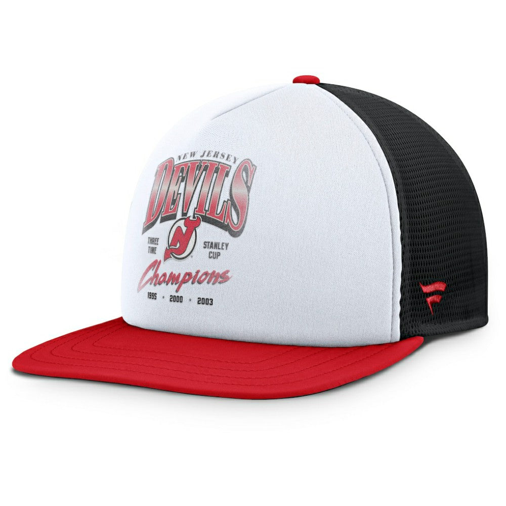 New Jersey Devils - Fanatics Decades Collection Foam Front Snapback Hat White/Red