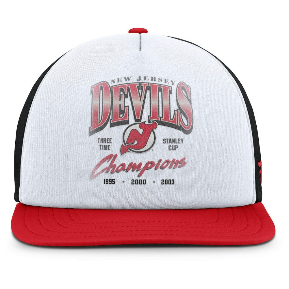 New Jersey Devils - Fanatics Decades Collection Foam Front Snapback Hat White/Red