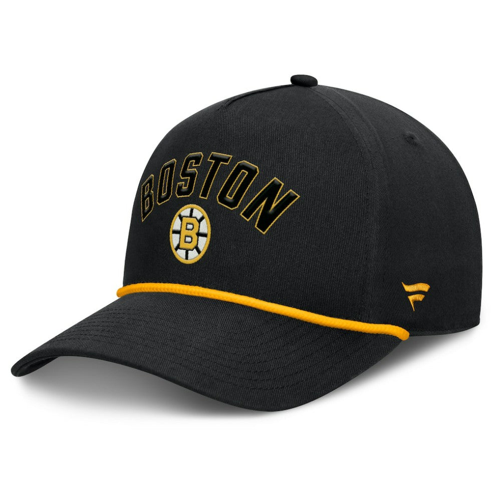 Boston Bruins Fanatics Decades Collection A-Frame Rope Adjustable Hat Black