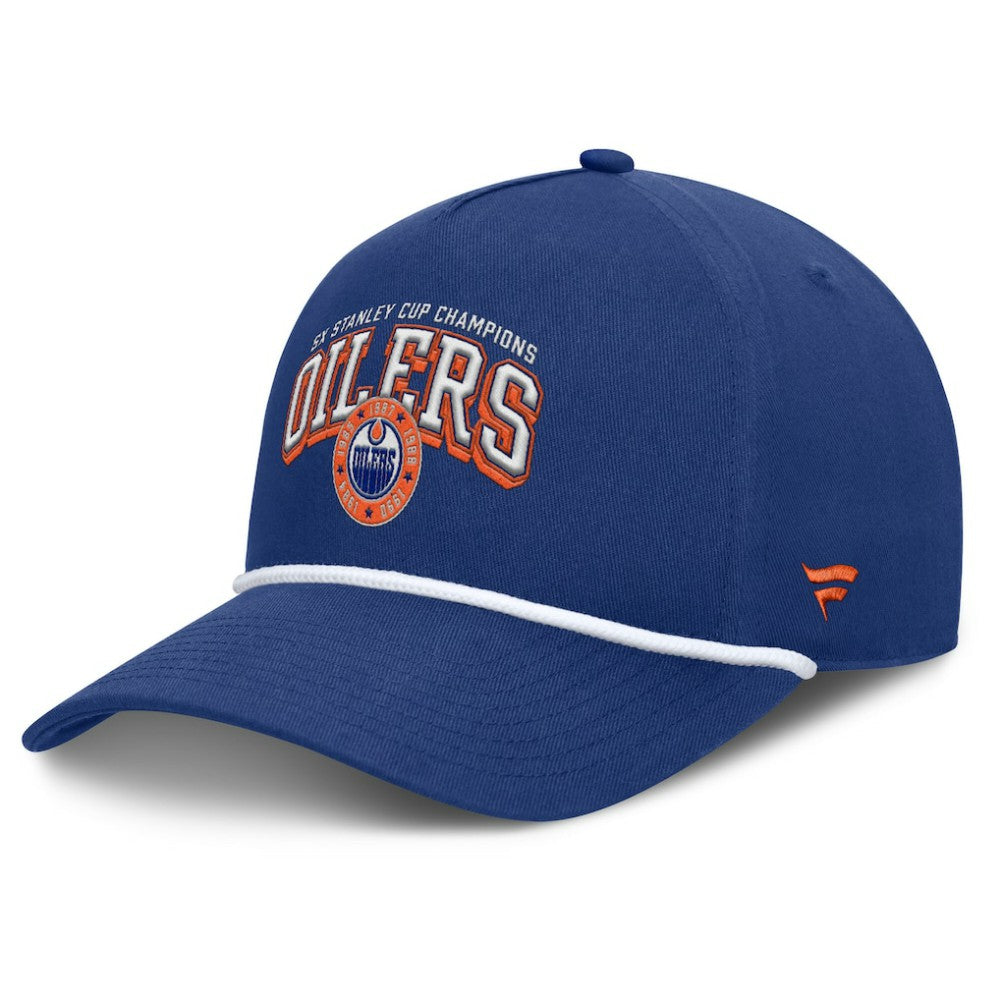 Edmonton Oilers - Fanatics Decades Collection A-Frame Rope Adjustable Hat Royal