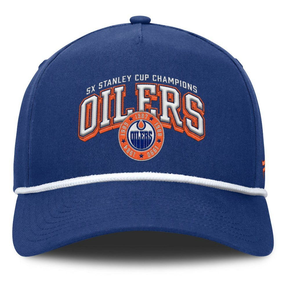 Edmonton Oilers - Fanatics Decades Collection A-Frame Rope Adjustable Hat Royal