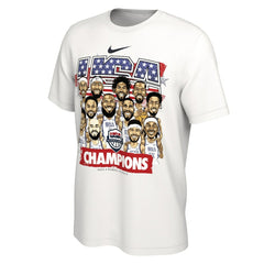 Nike - USA Men's Basketball Unisex 2024 Summer Olympics Gold Medal Team Caricature T-Shirt - White