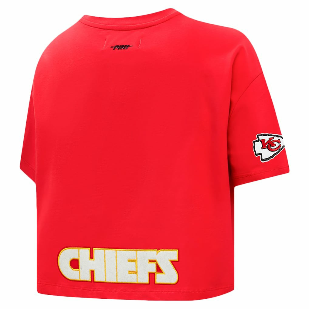 Travis Kelce Kansas City Chiefs Pro Standard Women's Player Name & Number Cropped Boxy T-Shirt Red - NFL