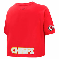 Travis Kelce Kansas City Chiefs Pro Standard Women's Player Name & Number Cropped Boxy T-Shirt Red - NFL