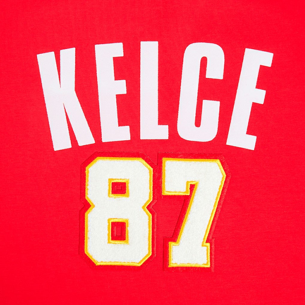 Travis Kelce Kansas City Chiefs Pro Standard Women's Player Name & Number Cropped Boxy T-Shirt Red - NFL