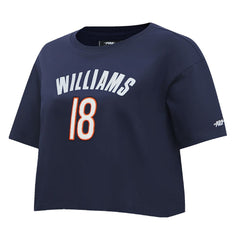 Caleb Williams Chicago Bears Pro Standard Women's Player Name & Number Cropped Boxy T-Shirt Navy - NFL