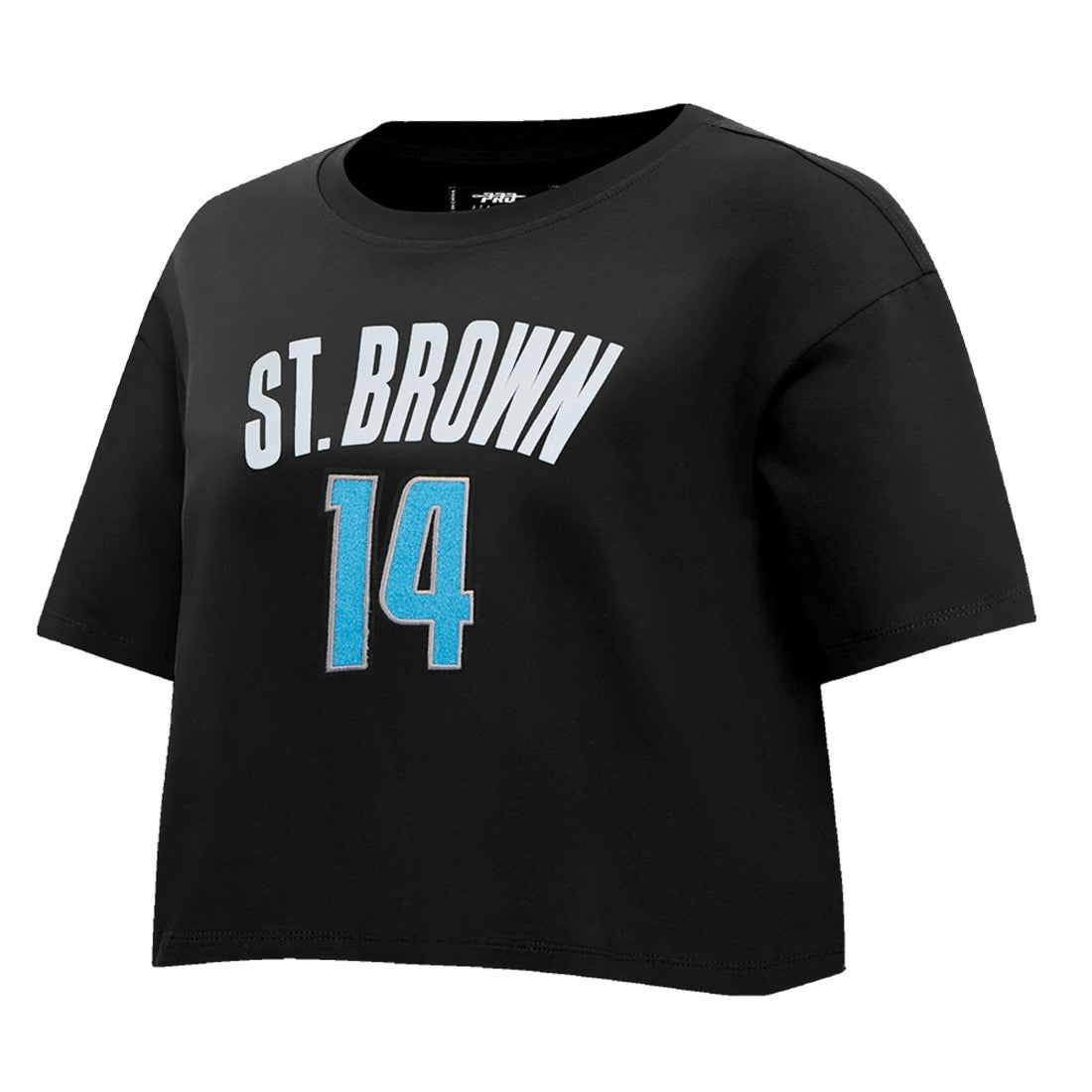 Amon-Ra St. Brown Detroit Lions Pro Standard Women's Player Name & Number Cropped Boxy T-Shirt Black - NFL
