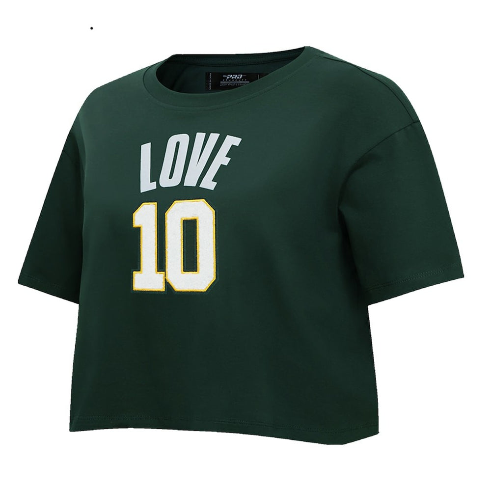 Jordan Love Green Bay Packers Pro Standard Women's Player Name & Number Cropped Boxy T-Shirt Green - NFL