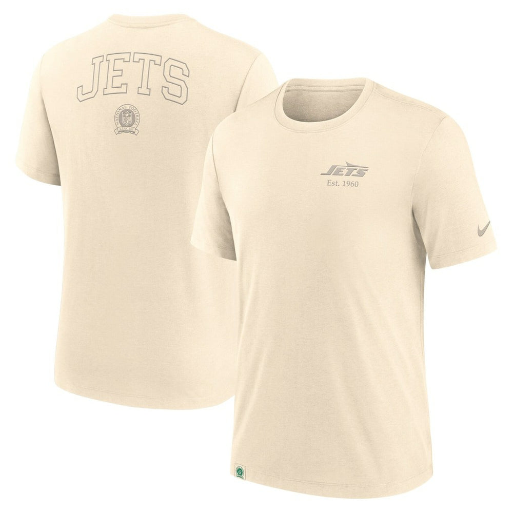 New York Jets Glory Tri-Blend T-Shirt Cream - Nike