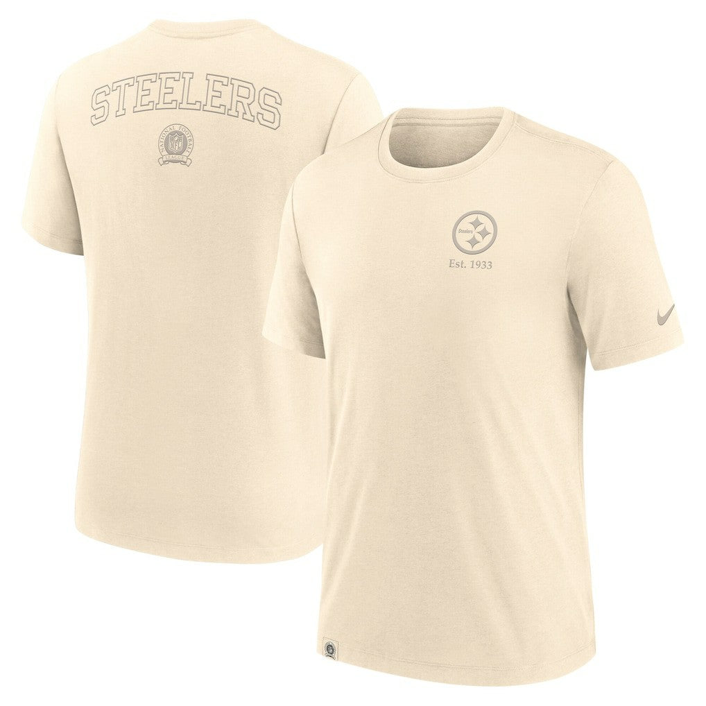 Pittsburgh Steelers Glory Tri-Blend T-Shirt Cream - Nike