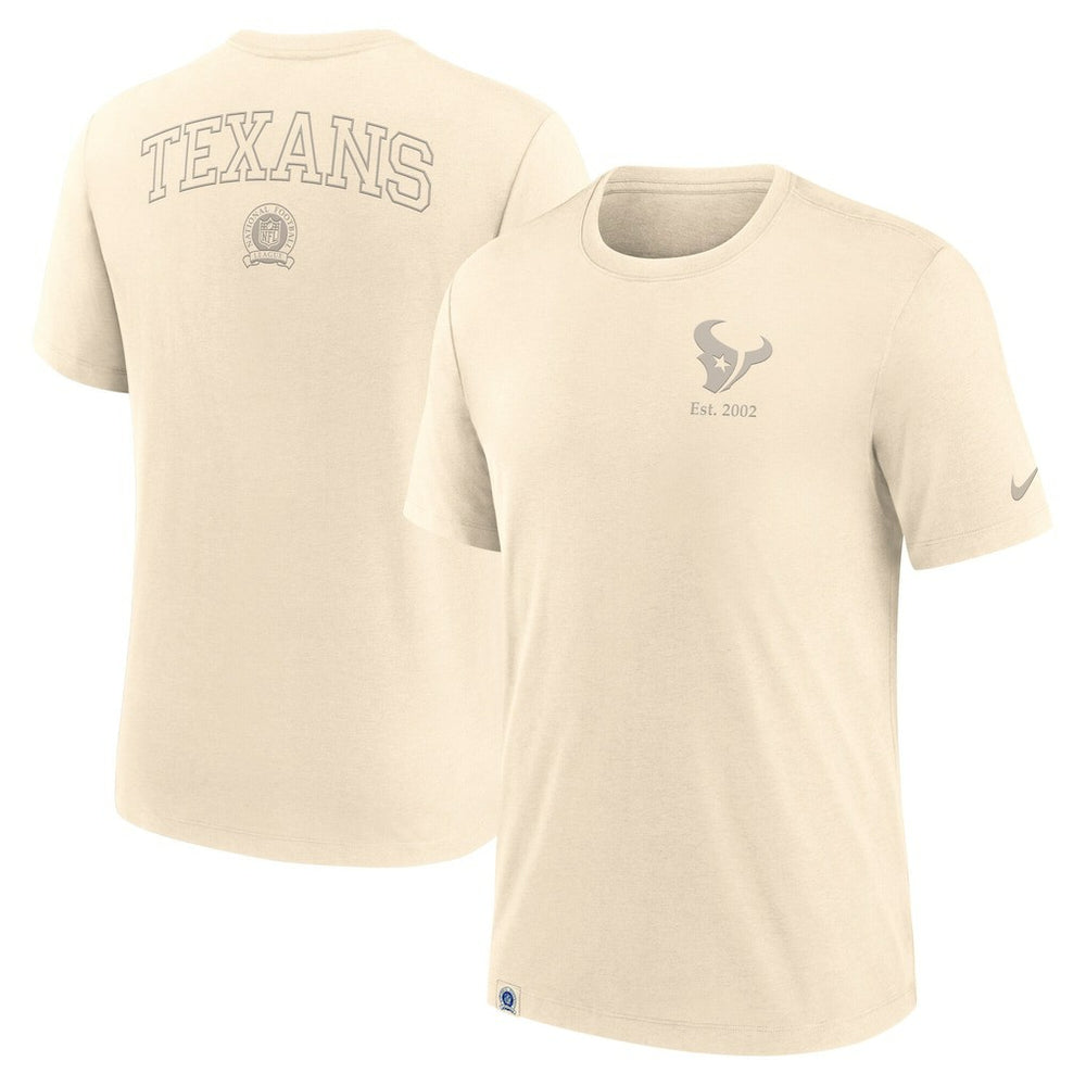 Houston Texans Glory Tri-Blend T-Shirt Cream - Nike