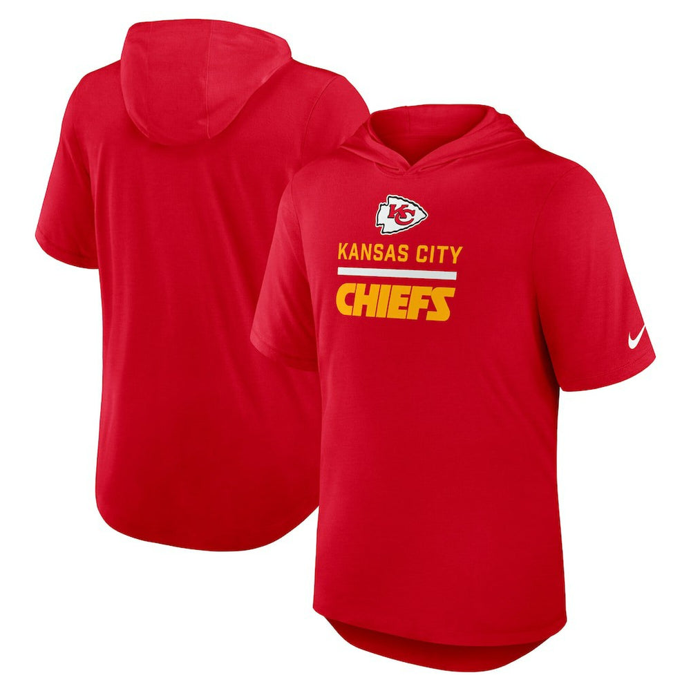 Kansas City Chiefs Lockup Tri-Blend Hoodie T-Shirt Red - Nike
