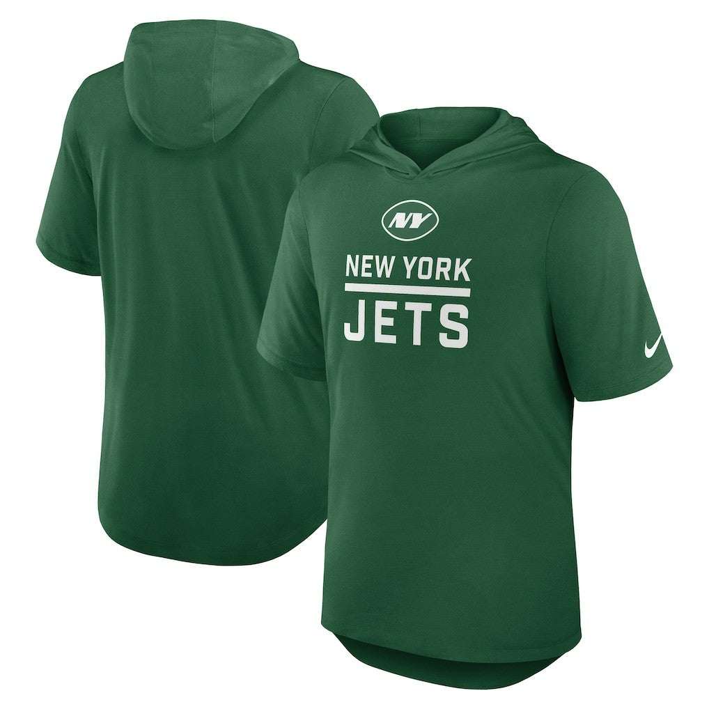 New York Jets Lockup Tri-Blend Hoodie T-Shirt Green - Nike