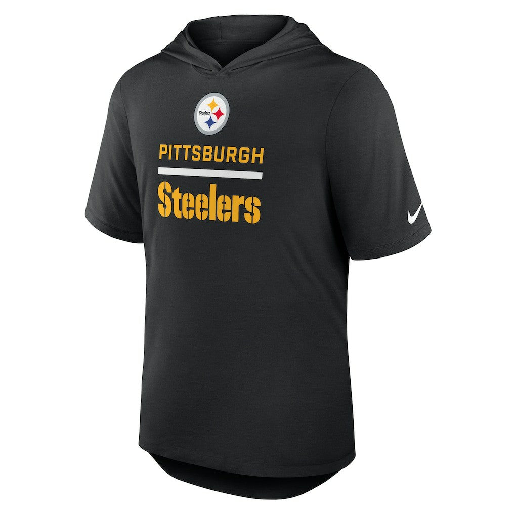 Pittsburgh Steelers Lockup Tri-Blend Hoodie T-Shirt Black - Nike