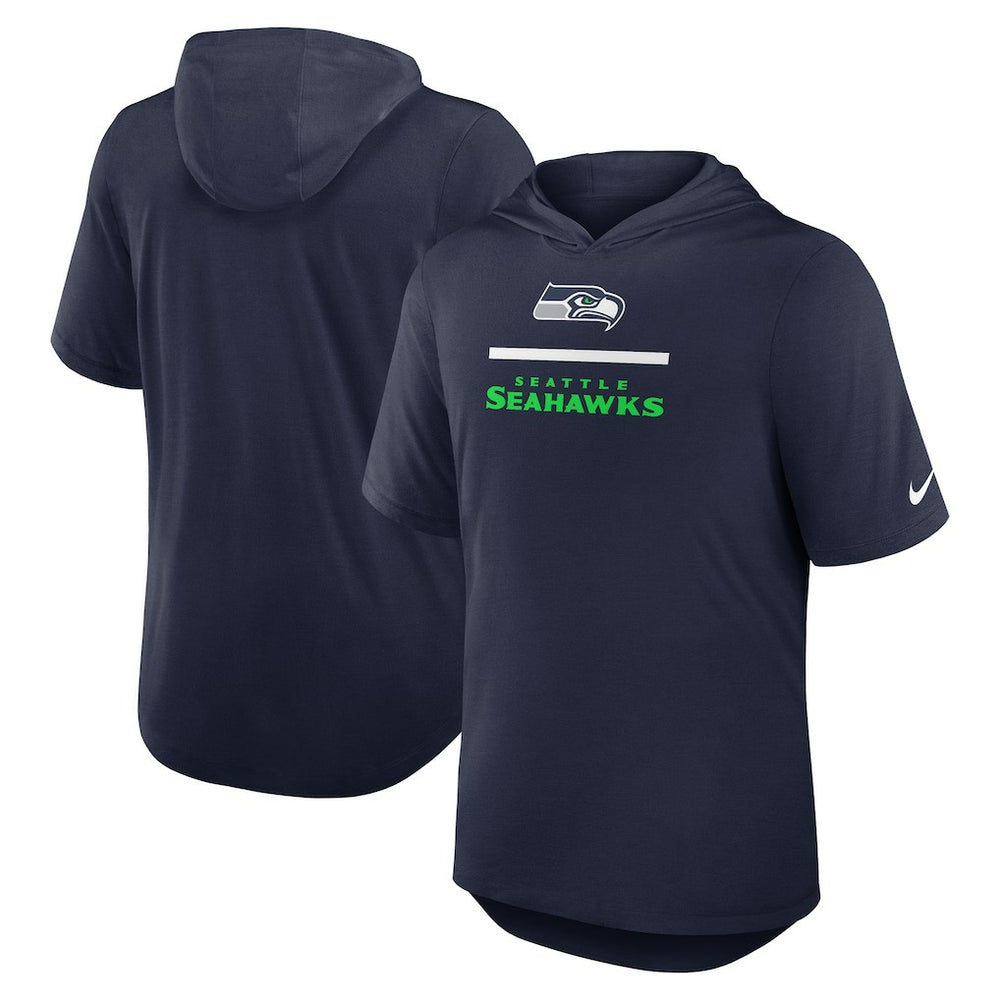Seattle Seahawks Lockup Tri-Blend Hoodie T-Shirt College Navy - Nike