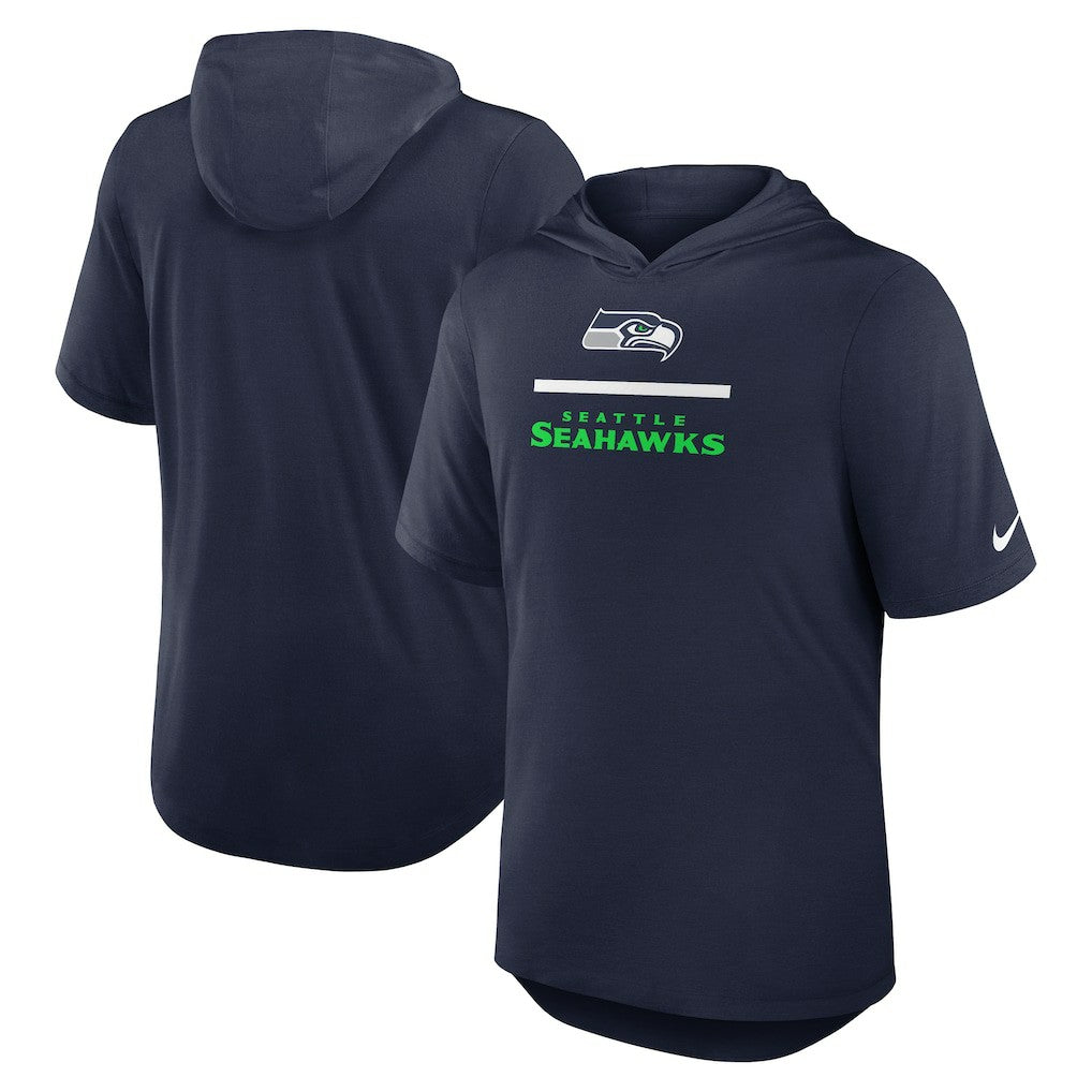 Seattle Seahawks Lockup Tri-Blend Hoodie T-Shirt College Navy - Nike