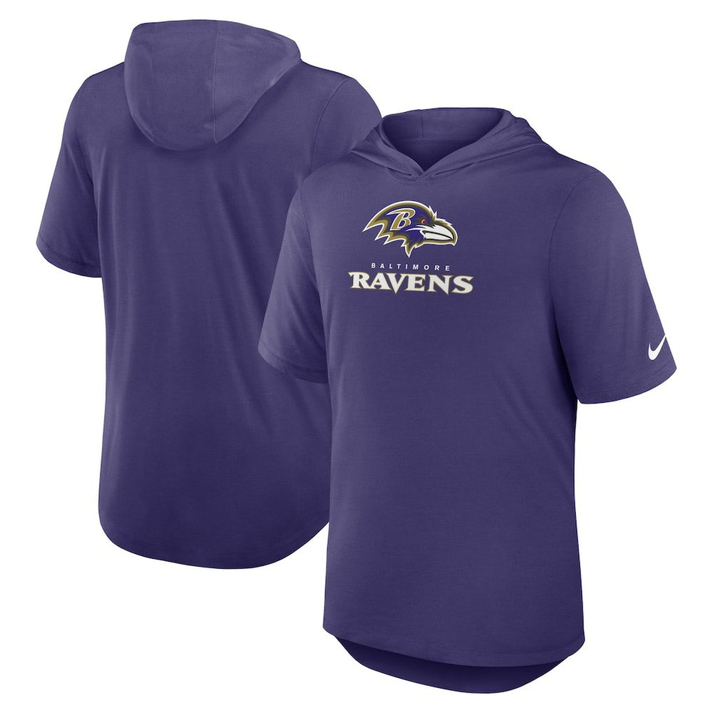 Baltimore Ravens Lockup Tri-Blend Hoodie T-Shirt Purple - Nike