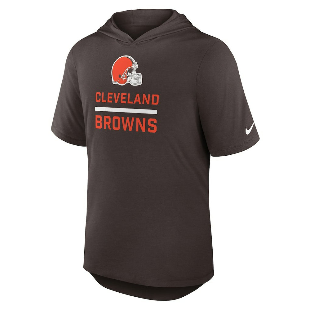 Cleveland Browns Lockup Tri-Blend Hoodie T-Shirt Brown - Nike