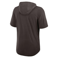 Cleveland Browns Lockup Tri-Blend Hoodie T-Shirt Brown - Nike