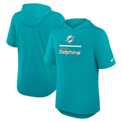 Miami Dolphins Lockup Tri-Blend Hoodie T-Shirt Aqua - Nike