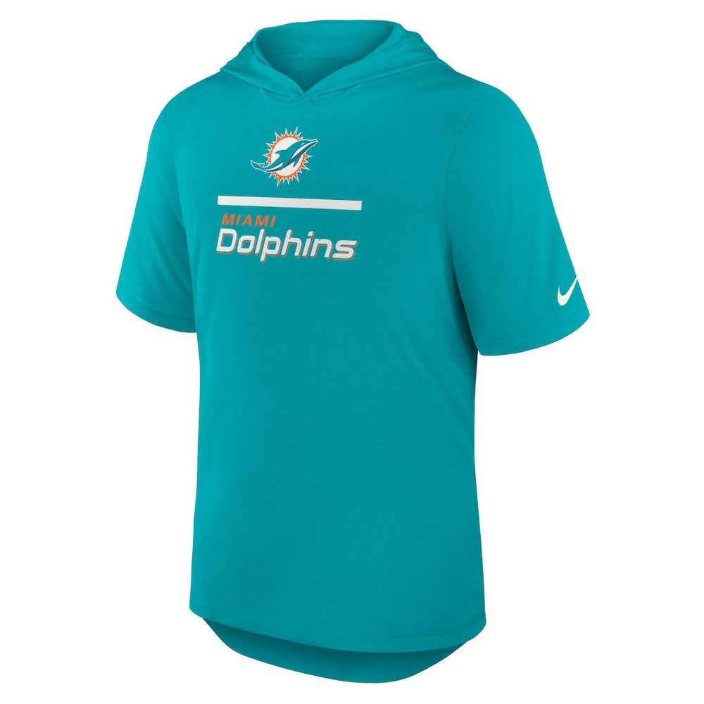 Miami Dolphins Lockup Tri-Blend Hoodie T-Shirt Aqua - Nike
