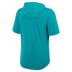 Miami Dolphins Lockup Tri-Blend Hoodie T-Shirt Aqua - Nike