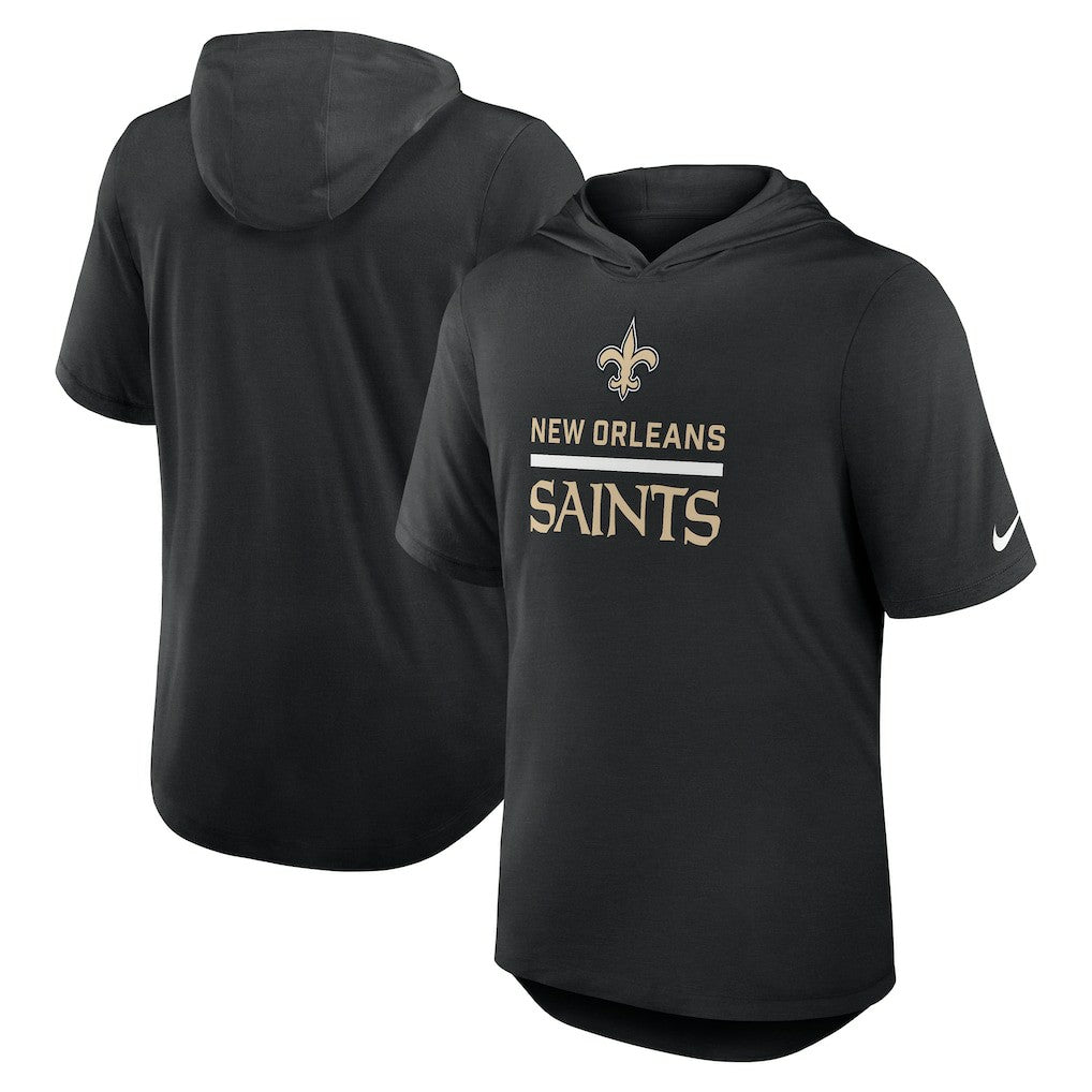 New Orleans Saints Lockup Tri-Blend Hoodie T-Shirt Black - Nike