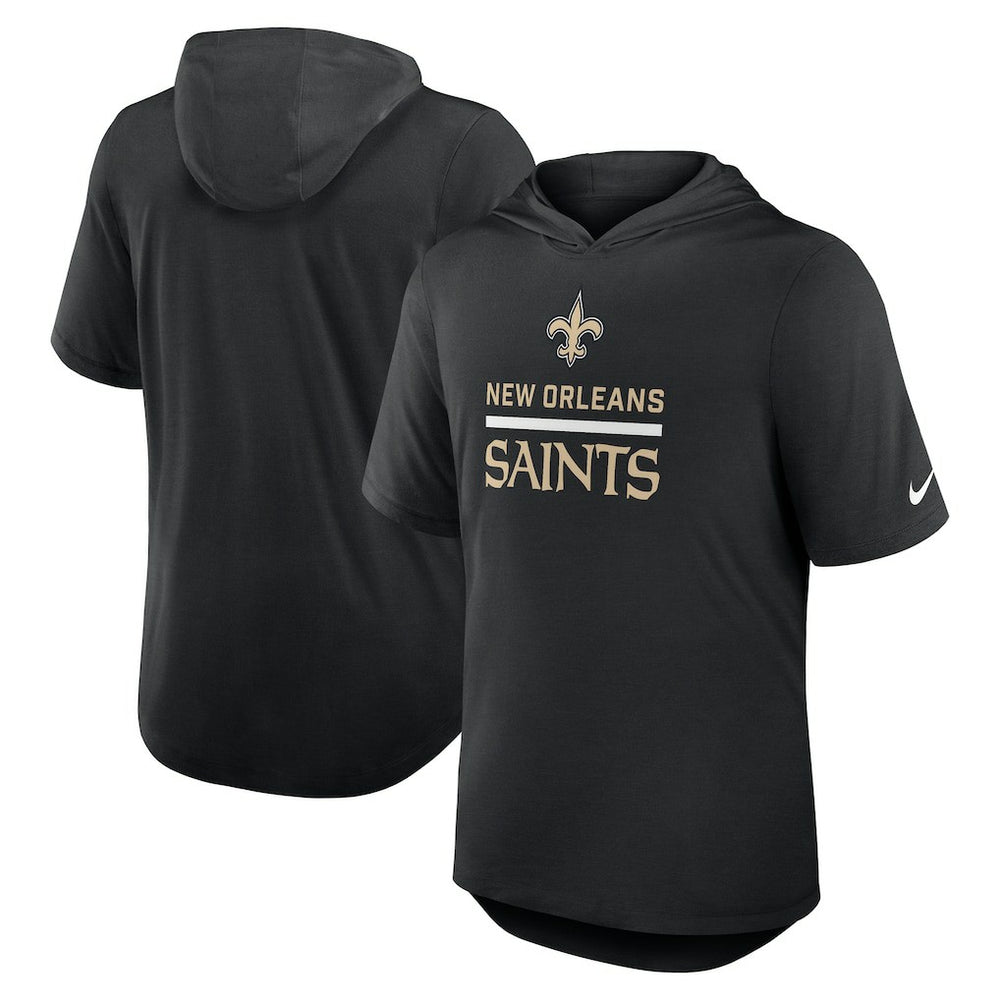 New Orleans Saints Lockup Tri-Blend Hoodie T-Shirt Black - Nike