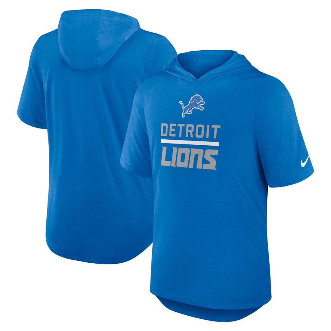 Detroit Lions Lockup Tri-Blend Hoodie T-Shirt Blue - Nike