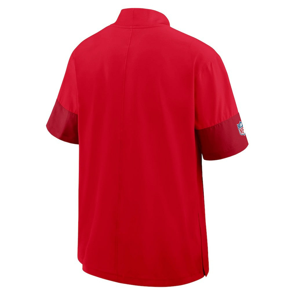Kansas City Chiefs Sideline Short Sleeve Quarter-Zip Dri-FIT Coach Jacket Red - Nike