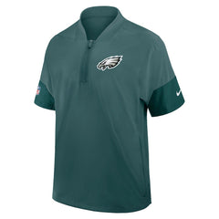 Philadelphia Eagles Sideline Short Sleeve Quarter-Zip Dri-FIT Coach Jacket Midnight Green - Nike