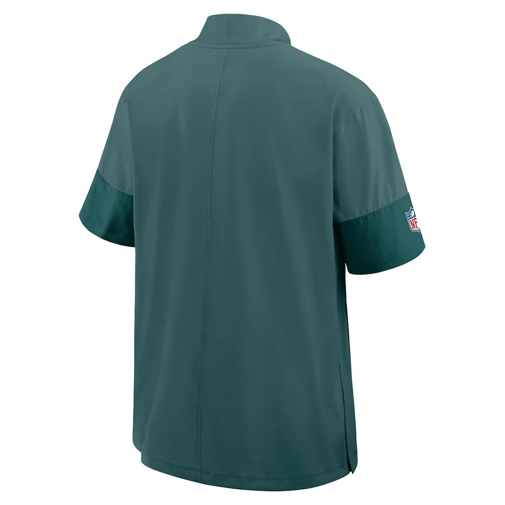Philadelphia Eagles Sideline Short Sleeve Quarter-Zip Dri-FIT Coach Jacket Midnight Green - Nike