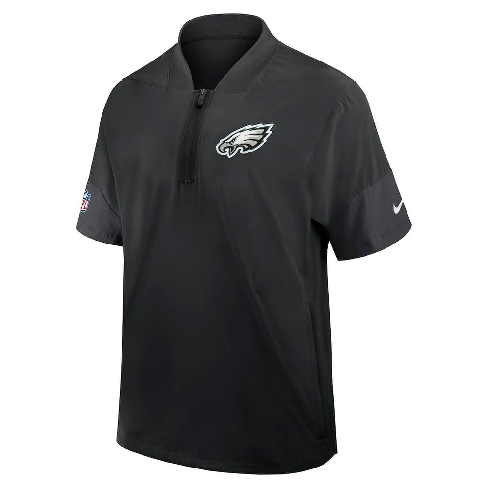 Philadelphia Eagles Sideline Short Sleeve Quarter-Zip Dri-FIT Coach Jacket Black - Nike