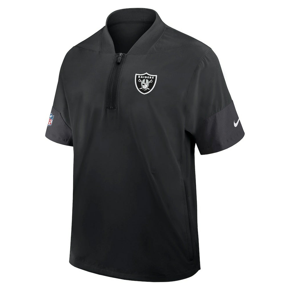 Las Vegas Raiders Sideline Short Sleeve Quarter-Zip Dri-FIT Coach Jacket Black - Nike