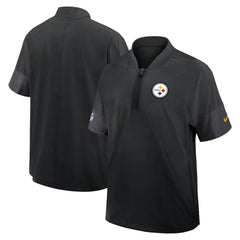 Pittsburgh Steelers Sideline Short Sleeve Quarter-Zip Dri-FIT Coach Jacket Black - Nike