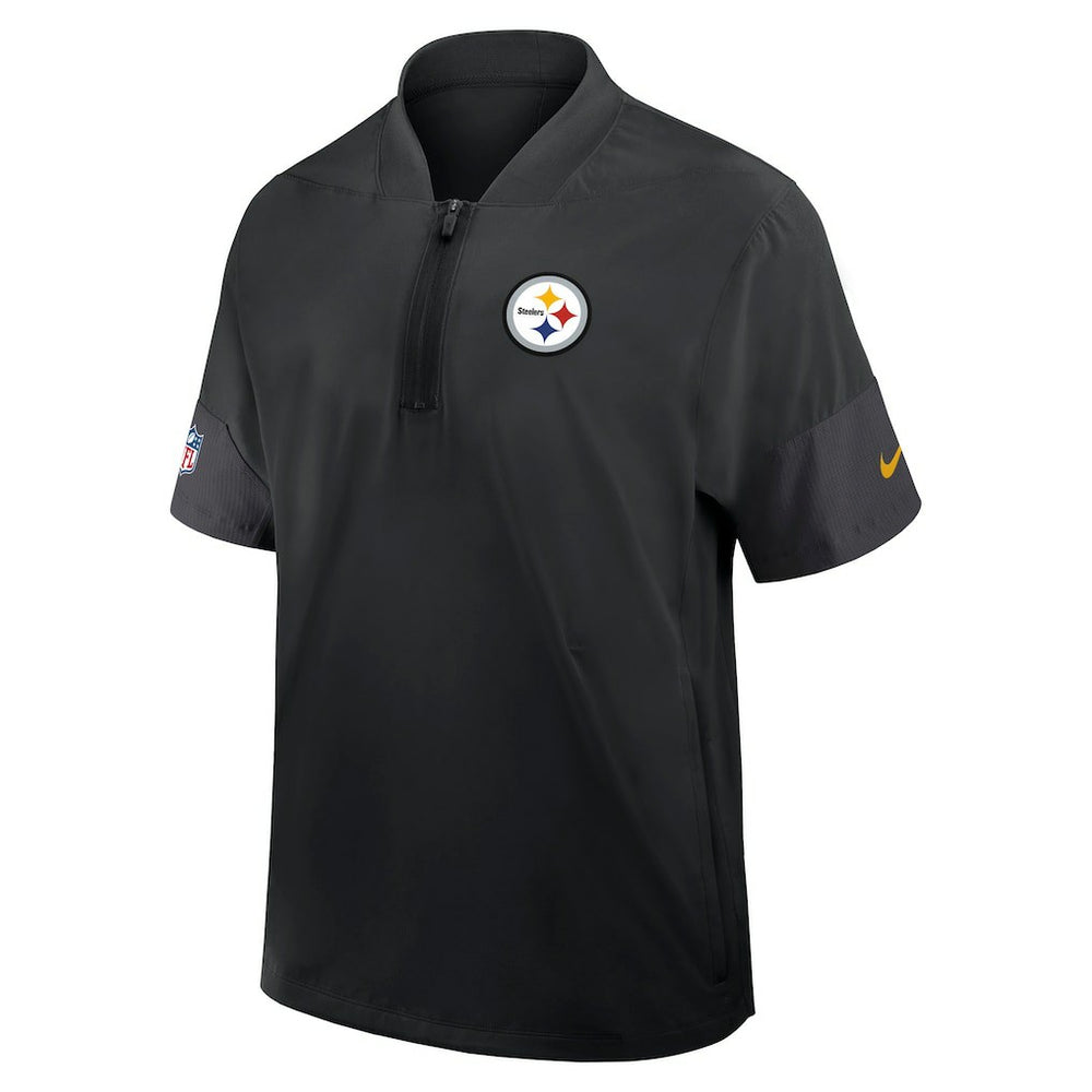 Pittsburgh Steelers Sideline Short Sleeve Quarter-Zip Dri-FIT Coach Jacket Black - Nike