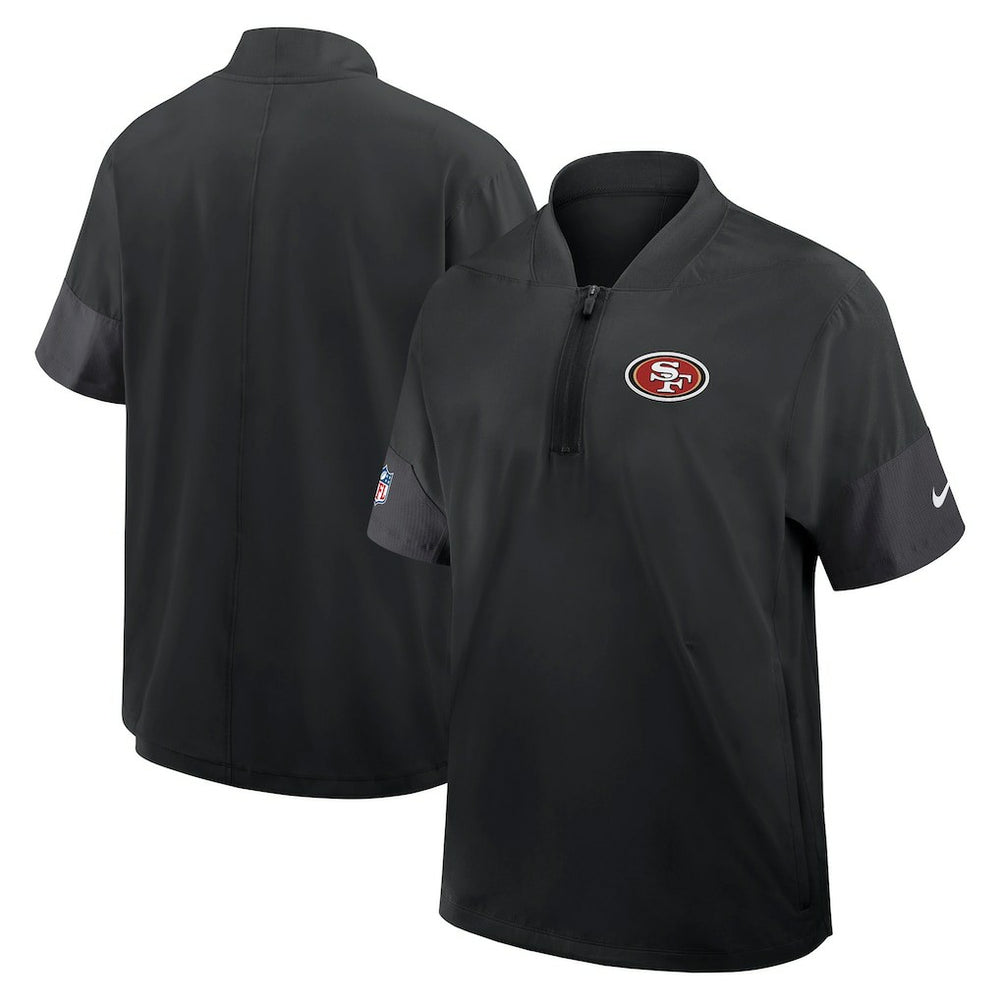 San Francisco 49ers Sideline Short Sleeve Quarter-Zip Dri-FIT Coach Jacket Black - Nike