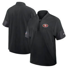 San Francisco 49ers Sideline Short Sleeve Quarter-Zip Dri-FIT Coach Jacket Black - Nike