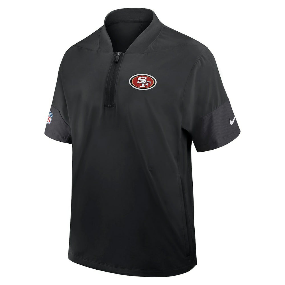 San Francisco 49ers Sideline Short Sleeve Quarter-Zip Dri-FIT Coach Jacket Black - Nike
