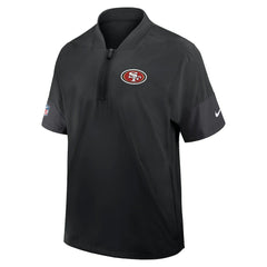 San Francisco 49ers Sideline Short Sleeve Quarter-Zip Dri-FIT Coach Jacket Black - Nike