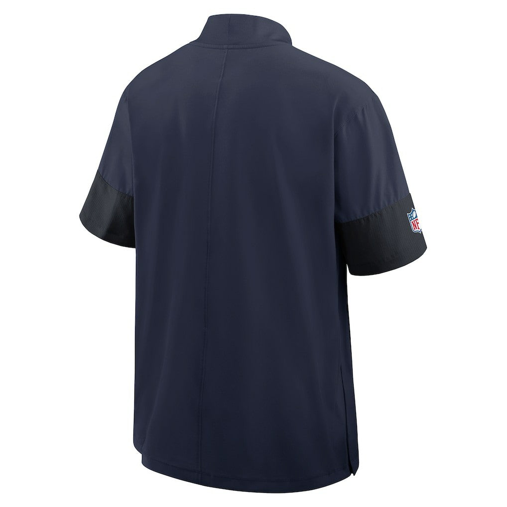 Seattle Seahawks Sideline Short Sleeve Quarter-Zip Dri-FIT Coach Jacket College Navy - Nike