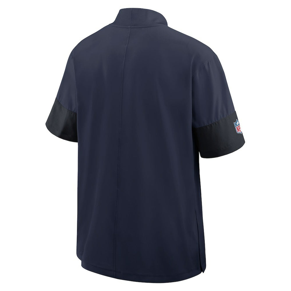 Seattle Seahawks Sideline Short Sleeve Quarter-Zip Dri-FIT Coach Jacket College Navy - Nike