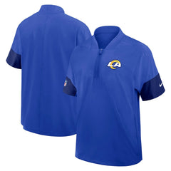 Los Angeles Rams Sideline Short Sleeve Quarter-Zip Dri-FIT Coach Jacket Royal - Nike