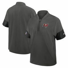 Tampa Bay Buccaneers Sideline Short Sleeve Quarter-Zip Dri-FIT Coach Jacket Pewter - Nike
