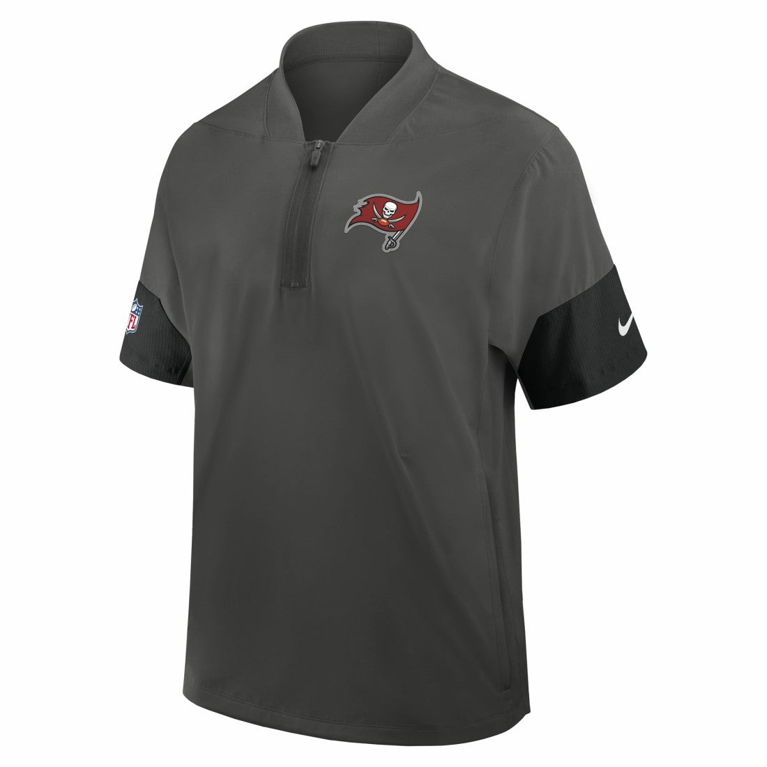 Tampa Bay Buccaneers Sideline Short Sleeve Quarter-Zip Dri-FIT Coach Jacket Pewter - Nike