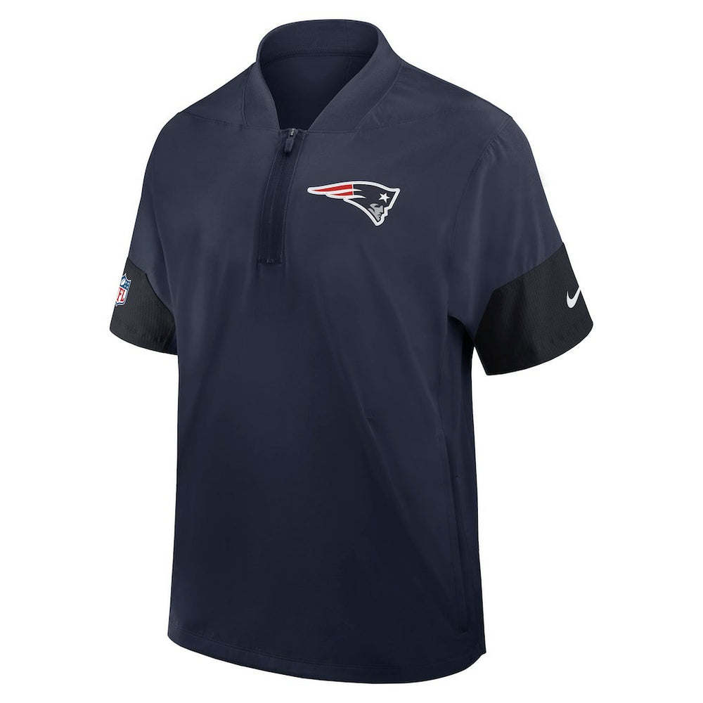 New England Patriots Sideline Short Sleeve Quarter-Zip Dri-FIT Coach Jacket Navy - Nike