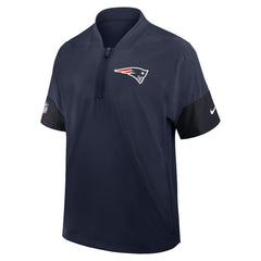 New England Patriots Sideline Short Sleeve Quarter-Zip Dri-FIT Coach Jacket Navy - Nike