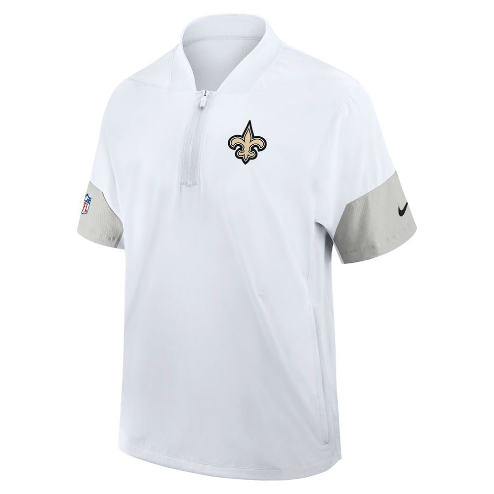 New Orleans Saints Sideline Short Sleeve Quarter-Zip Dri-FIT Coach Jacket White - Nike